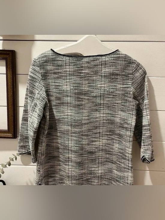 MAX STUDIO Textured Black White Top Size S - Picture 3 of 5